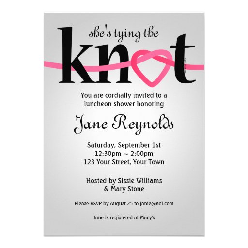 Tying The Knot Wedding Shower Invitation