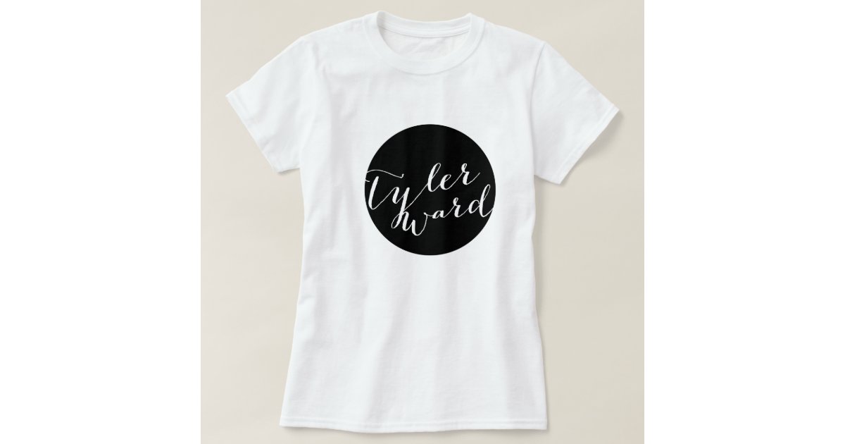 tyler-ward-circle-cursive-simple-shirt-zazzle