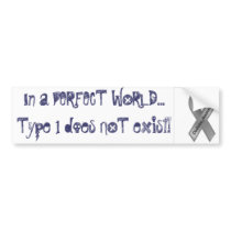 Type 1 in a Perfect World Bumper Sticker