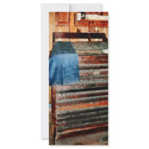 Type Case With Denim Apron Custom Rack Card