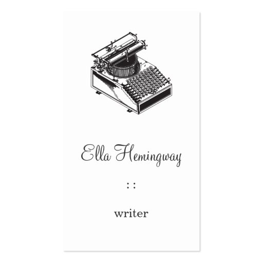 Type Writing Machine Business Card