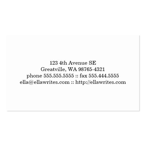 Type Writing Machine Business Card Template (back side)