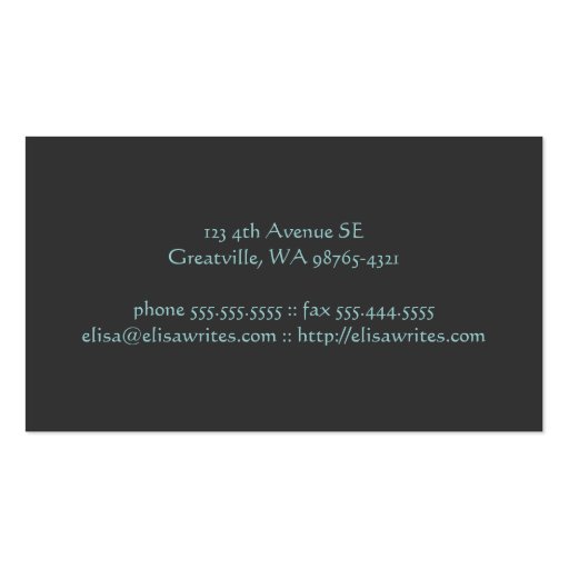 Type Writing Machine Business Cards (back side)