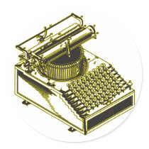 Type Writing Machine Patent Illustration stickers