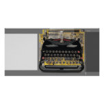 Typewriter Abstract Custom Photo Card