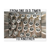 Typewriter Birthday Greeting postcards