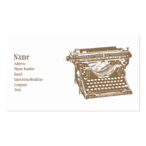 Typewriter Business Card (front side)