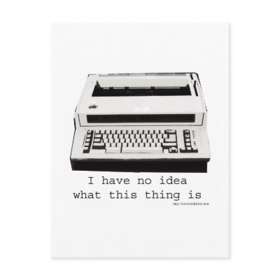 Typewriter Huh? Post Card