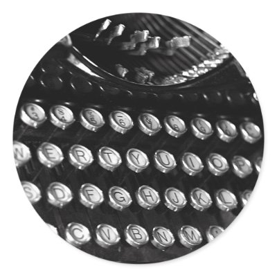 Typewriter keys sticker by deemac1