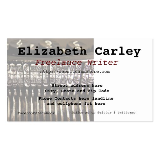 Typewriter Scene Business Card (front side)