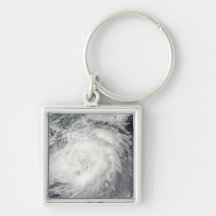 Typhoon Morakot over China Key Chains