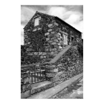 Typical azorean basalt house posters