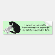 Typing Cat Bumper Stickers