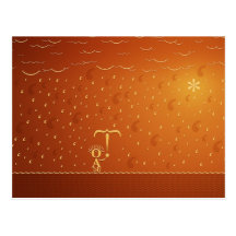 Typographic Rain (Color 2) Post Card