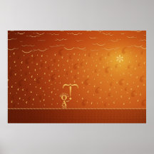 Typographic Rain (Color 2) Posters