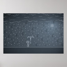 Typographic Rain Posters