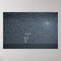 Typographic Rain Print
