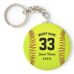Typographic Softball Team Keychain