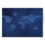Typographic World Map (Dark) Card