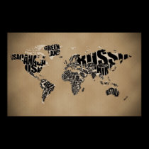 Typographic World Map