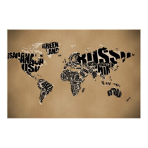 Typographic World Map posters by vladstudio Typographic World Map posters