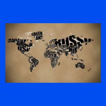 Typographic World Map Posters