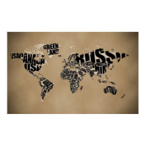 Typographic World Map Posters
