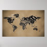 Typographic World Map Posters