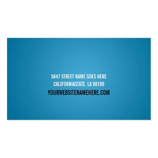 Typography Cool Cyan Business Card (back side)