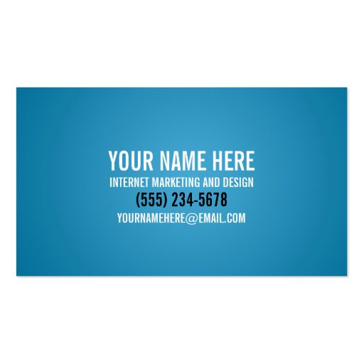 Typography Cool Cyan Business Card (front side)