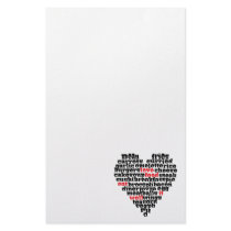 Typography Food Heart Stationery
