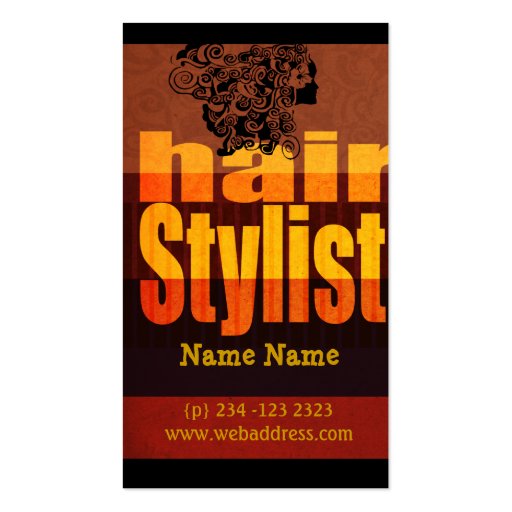 Typography Hairstylist Salon Business Card Templates (front side)