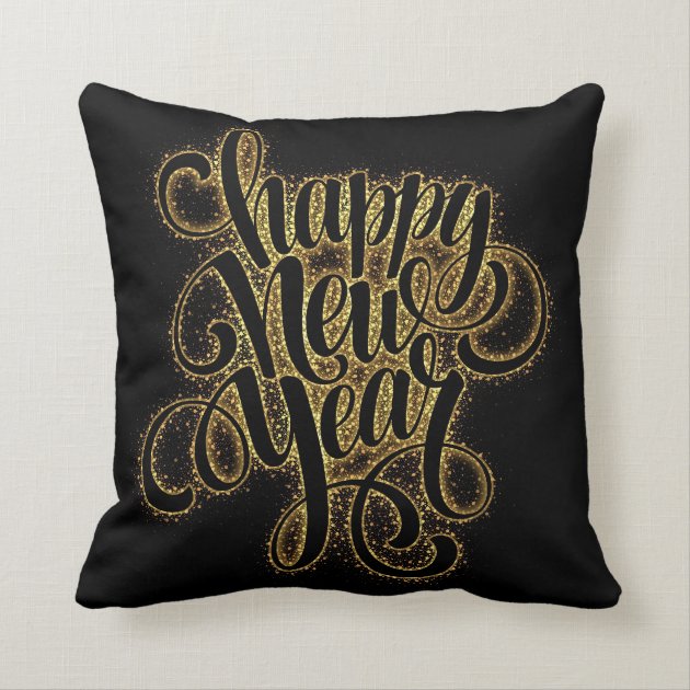 Typography Merry Christmas AND New Year Throw Pillows-1