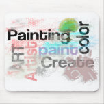 Typography Painting Art Create Tree Grunge Words Mouse Pads
