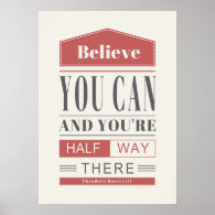 Typography Poster Believe You Can and You are Half