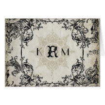 Typography Style Engravers Fonts Swirl Flourishes Greeting Card