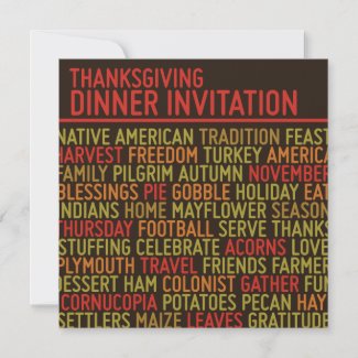 Typography Thanksgiving Dinner Invitation invitation