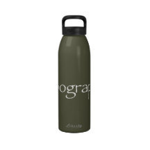 Typography Water Bottle (papyrus typeface)
