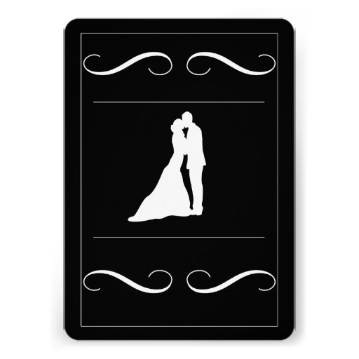 Typography Wedding Couple Black & White Invitation