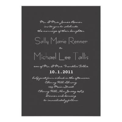 Typography Wedding Invitation