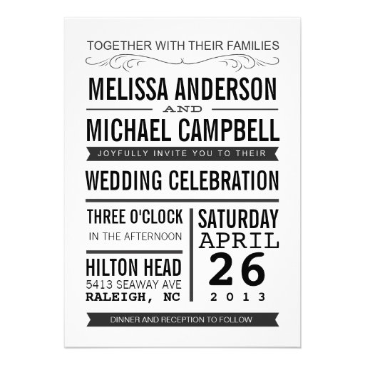 Typography Wedding Invitation