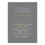Typography Wedding Invitation in Gray and Yellow