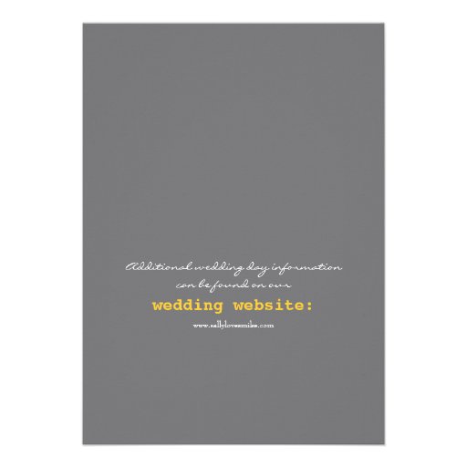 Typography Wedding Invitation in Gray and Yellow