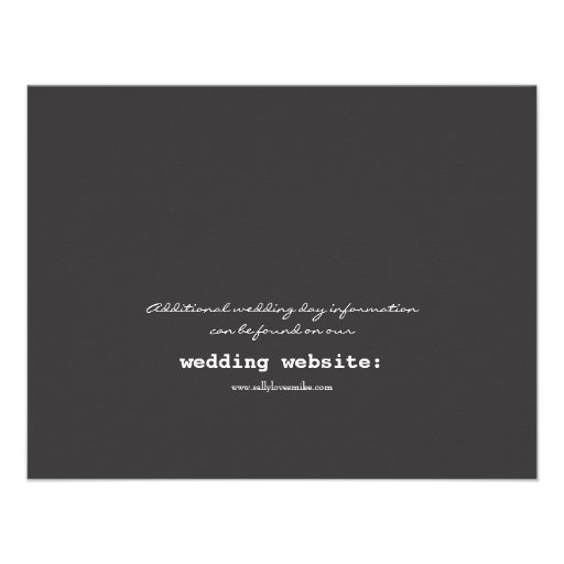 Typography Wedding Invitation Insert