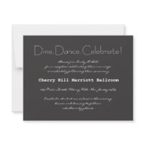 Typography Wedding Invitation Reception Card