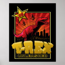 Tyrannosaurus Rex Dinosaur  Invasion Print