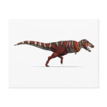 Tyrannosaurus rex in red, white and black postcards