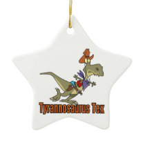 tyrannosaurus rex tex cowboy dinosaur christmas tree ornaments