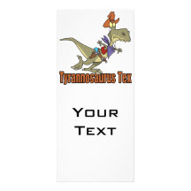 tyrannosaurus rex tex cowboy dinosaur customized rack card
