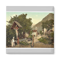Tyrol Village ("Village with crucifix"), Tyrol, Au Fridge Magnet